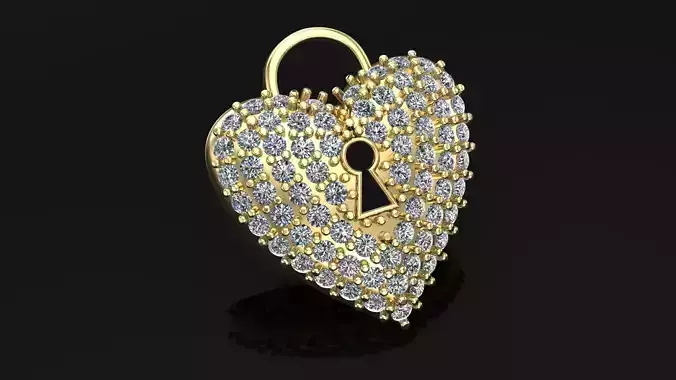 Padlock heart pendant