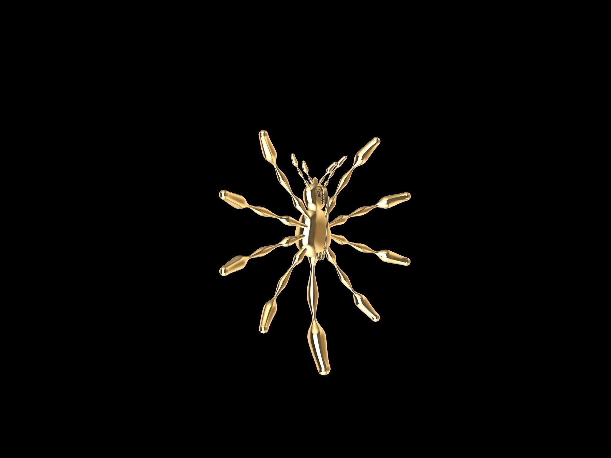 SPIDER BROOCH 3D print model_3