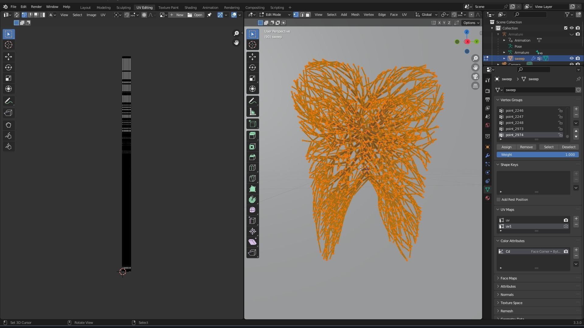 Human tooth made out of lines Unrolling growing animation 3D model_10