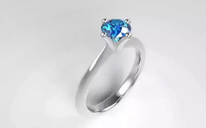 0 60 carat solitaire ring 3D print model