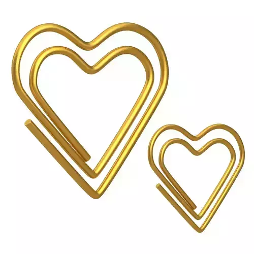 Paper Clip Heart Shape Gold