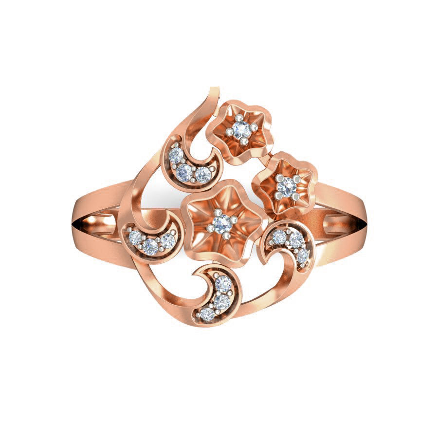 Women flower bookey ring earrings pendant 3dm stl render detail 3D print model_13