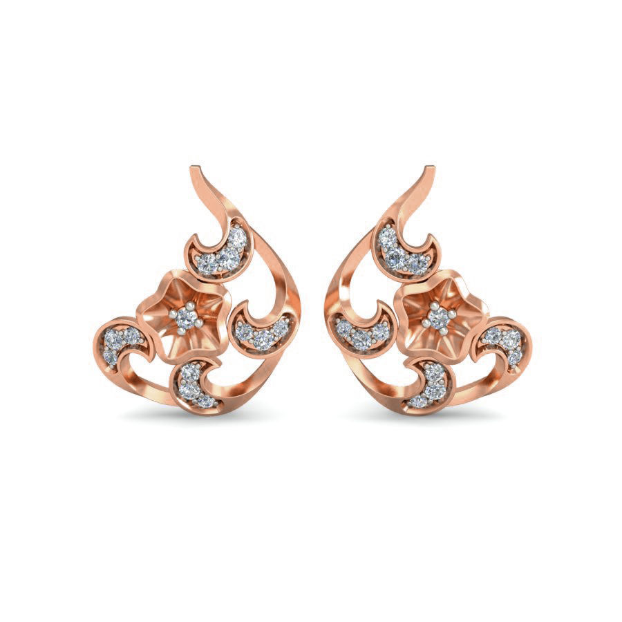 Women flower bookey ring earrings pendant 3dm stl render detail 3D print model_1