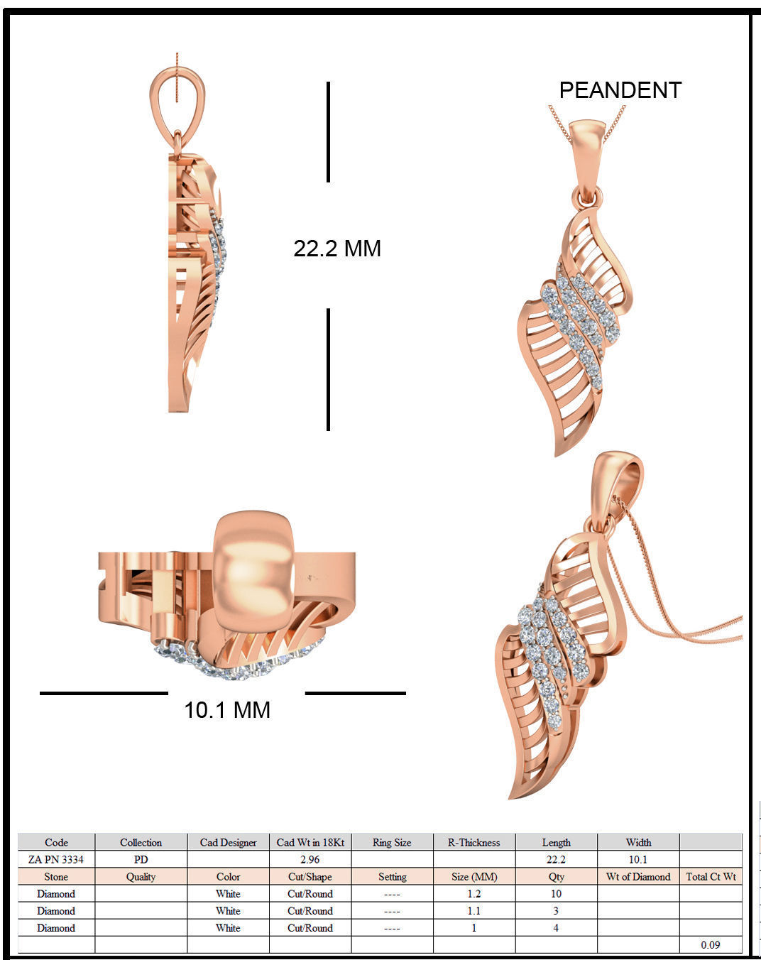 Women Mesh ring earrings pendant 3dm stl render detail 3D print model_10