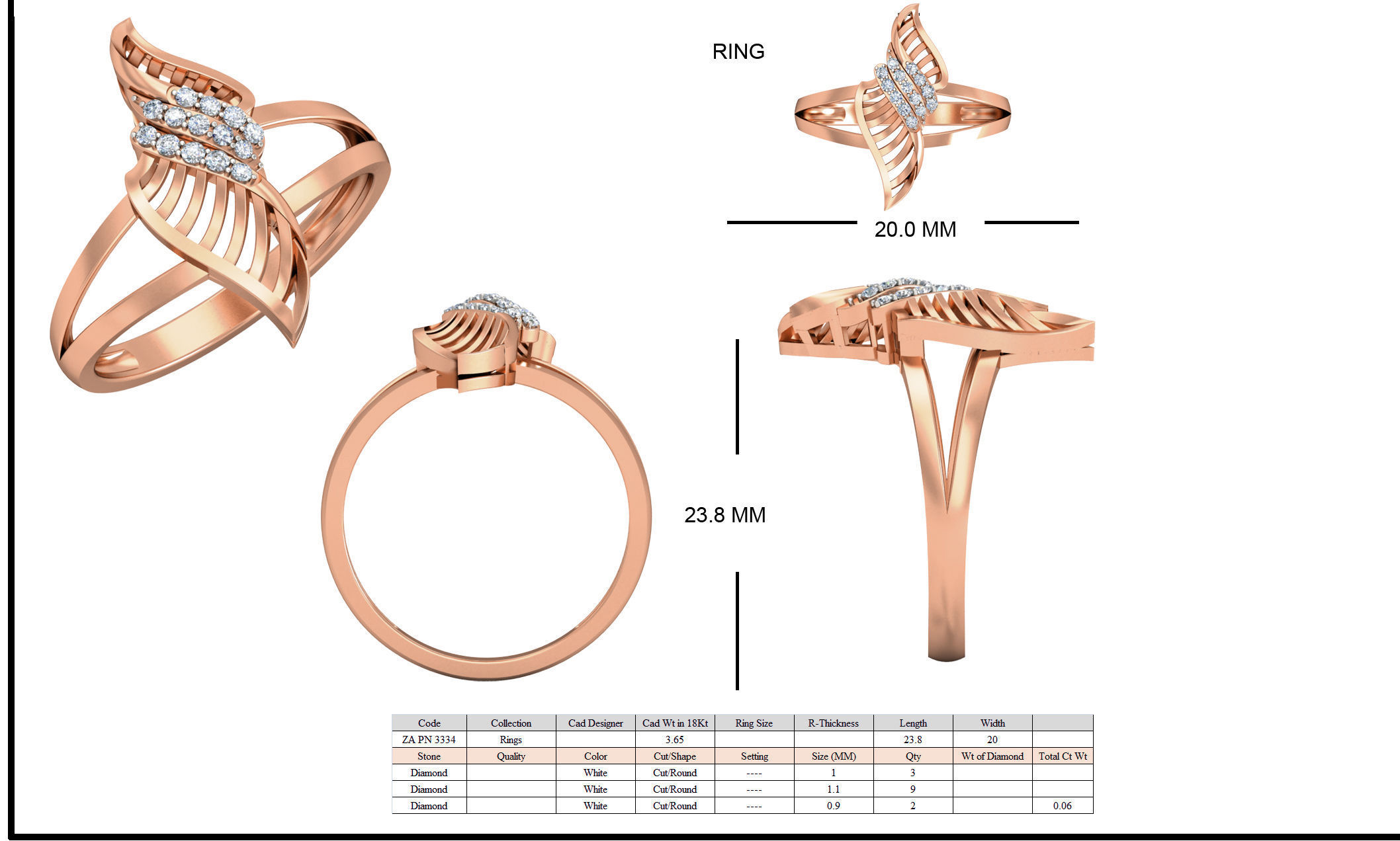 Women Mesh ring earrings pendant 3dm stl render detail 3D print model_15