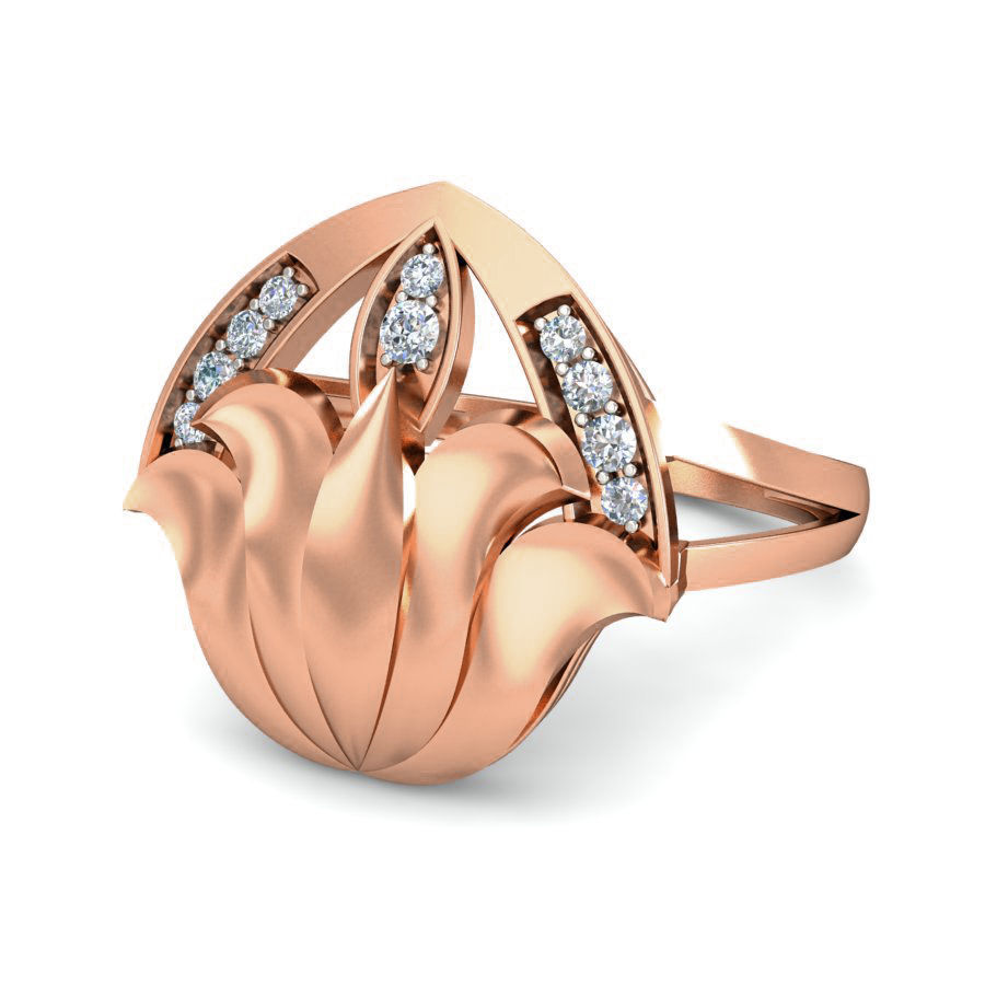 Women flower ring earrings pendant 3dm stl render detail 3D print model_14