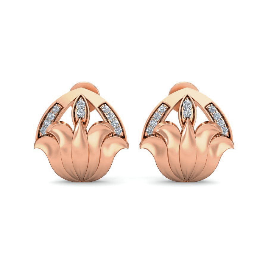 Women flower ring earrings pendant 3dm stl render detail 3D print model_1