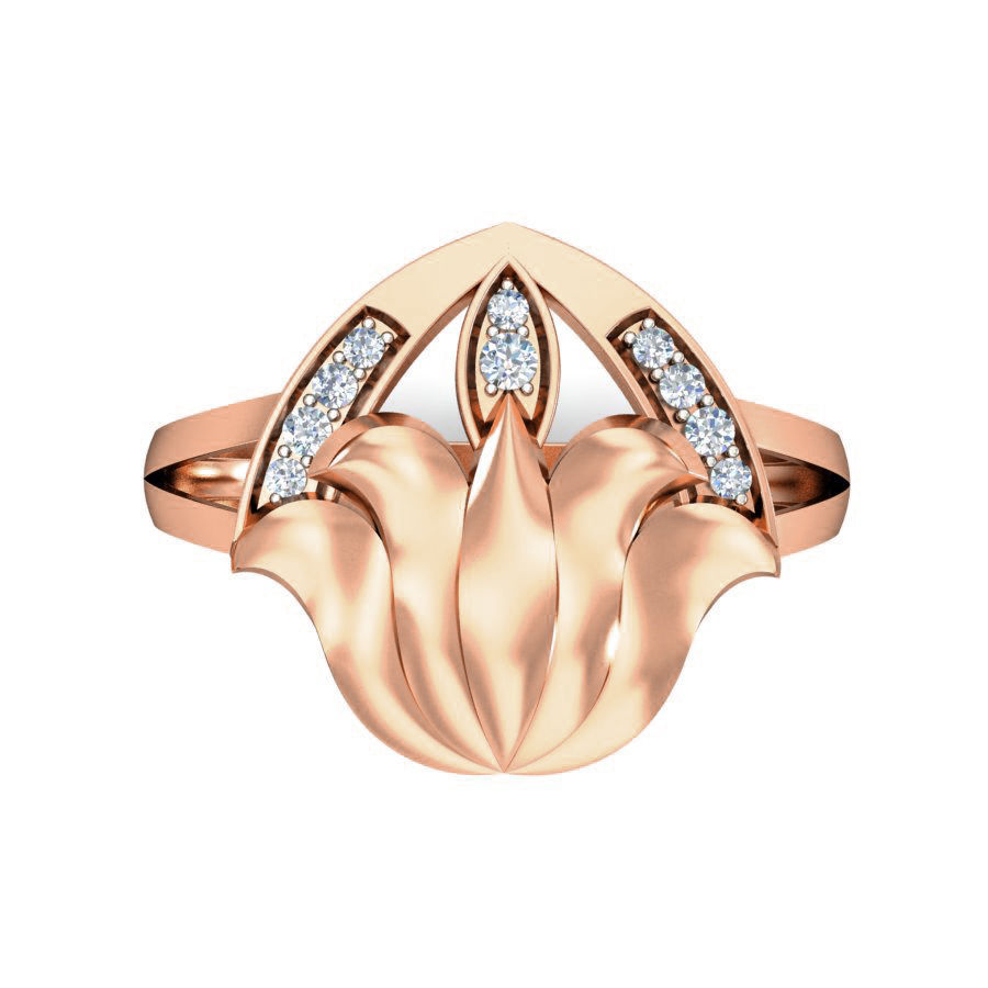 Women flower ring earrings pendant 3dm stl render detail 3D print model_13