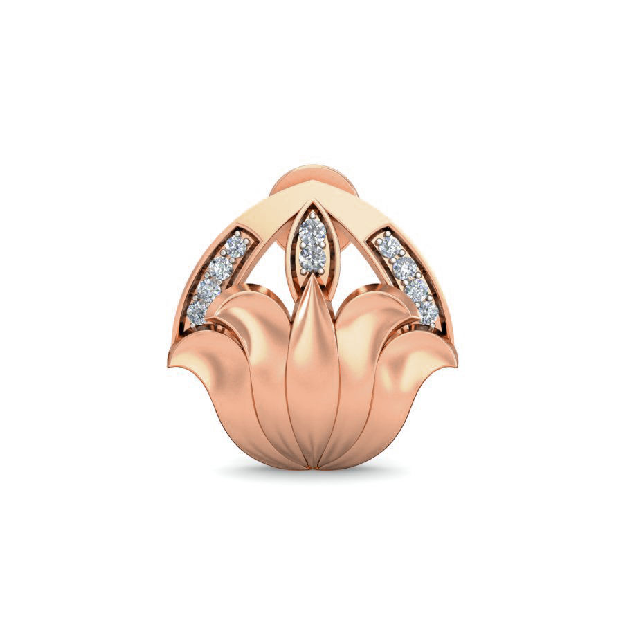 Women flower ring earrings pendant 3dm stl render detail 3D print model_3