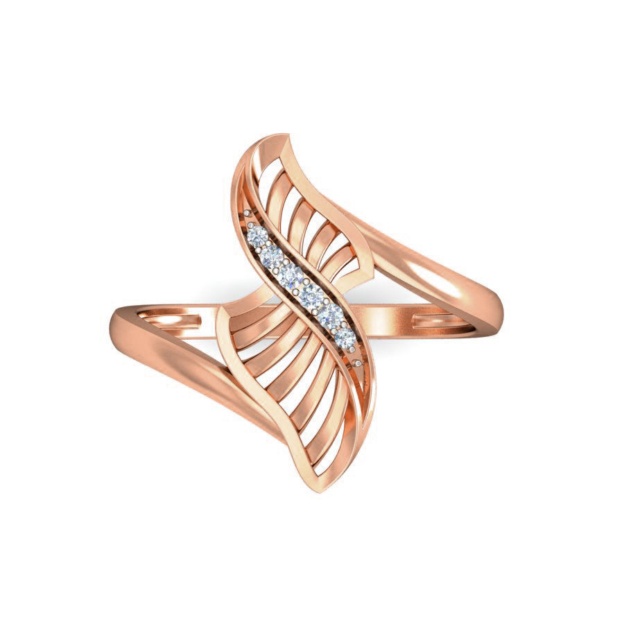 Women wave line ring earrings pendant 3dm stl render detail 3D print model_13