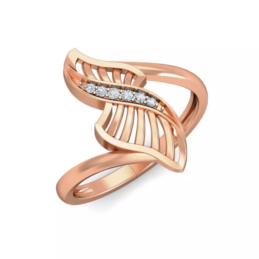 Women wave line ring earrings pendant 3dm stl render detail 3D print model_0