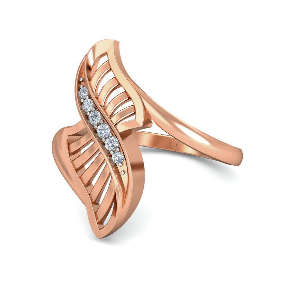 Women wave line ring earrings pendant 3dm stl render detail 3D print model_14