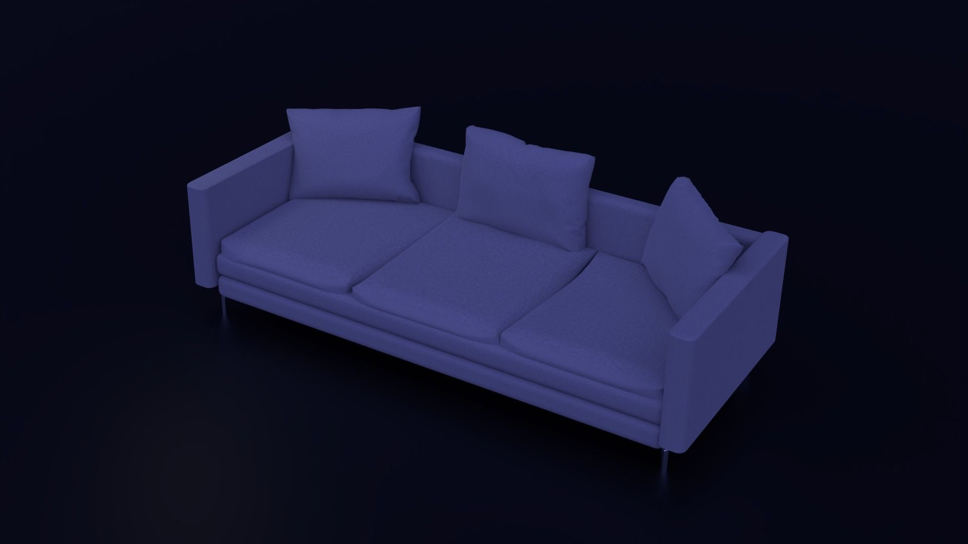 Sofa 3D couch Low-poly 3D model_1