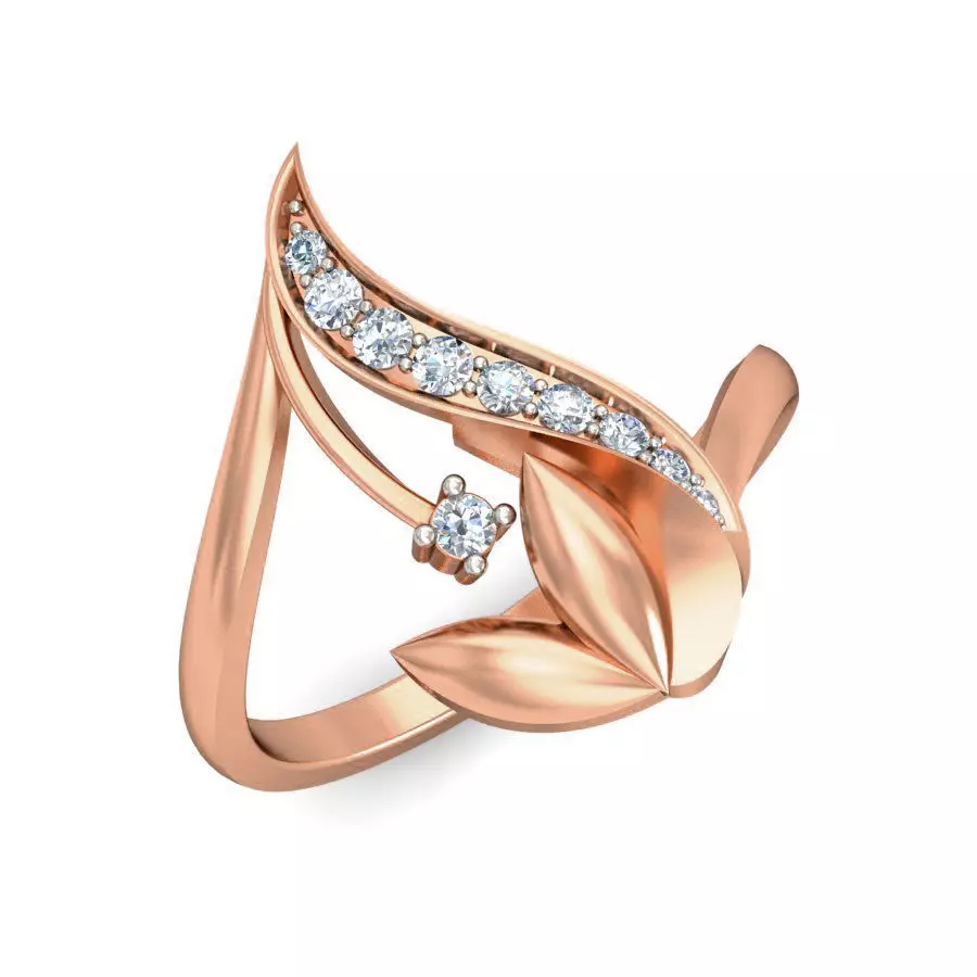 Women flower ring earrings pendant 3dm stl render detail 3D print model_0