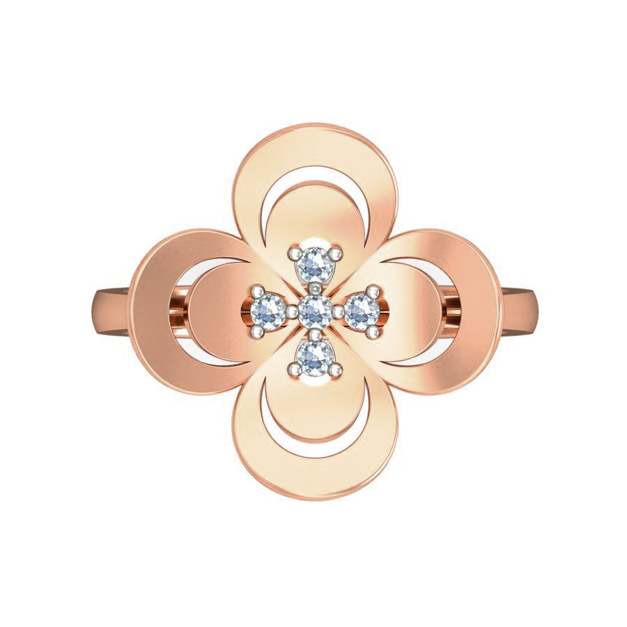 Women Flower ring earrings pendant 3dm stl render detail 3D print model_13