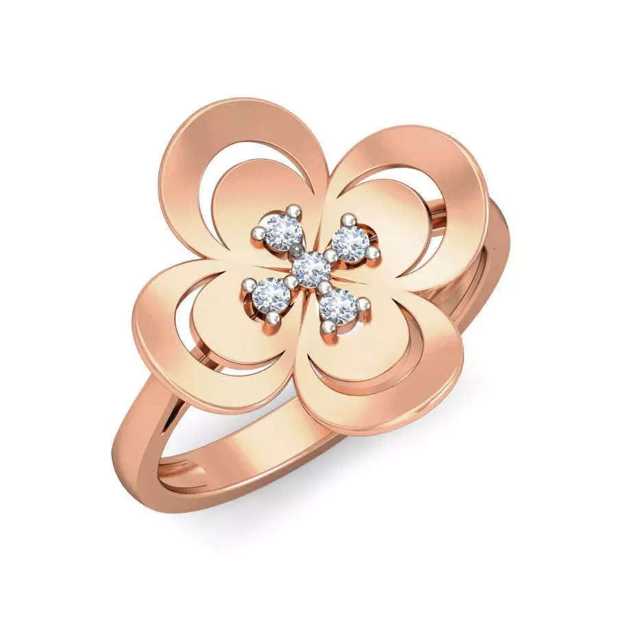 Women Flower ring earrings pendant 3dm stl render detail 3D print model_0