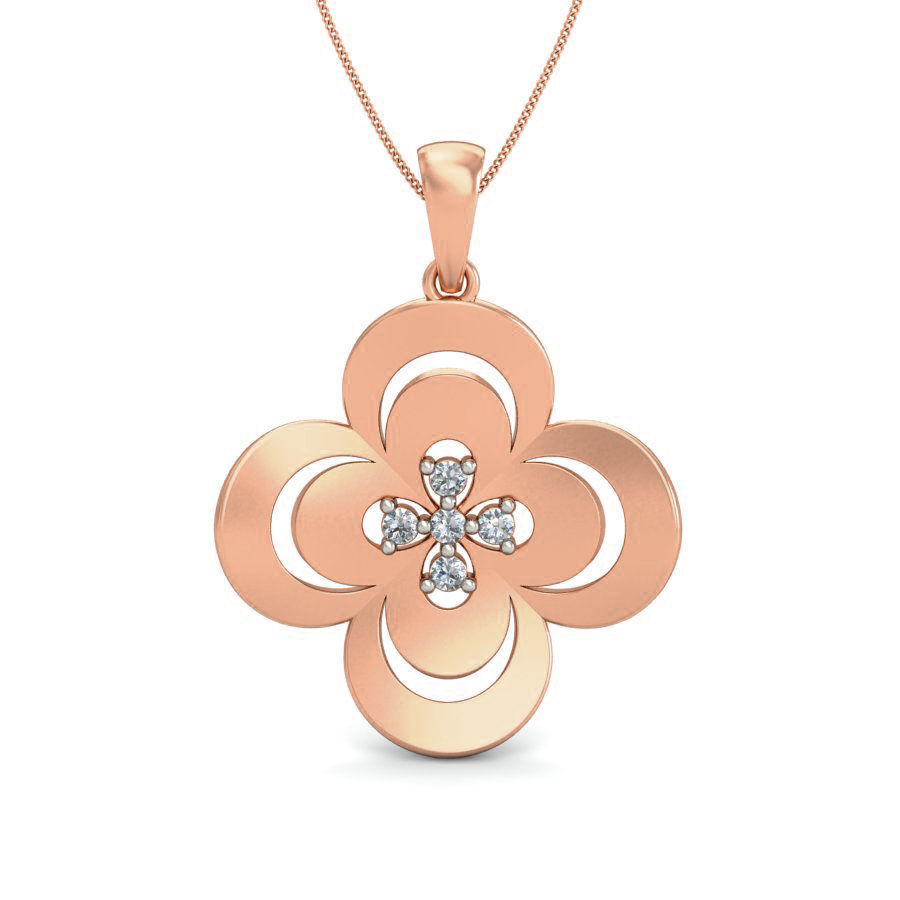 Women Flower ring earrings pendant 3dm stl render detail 3D print model_2