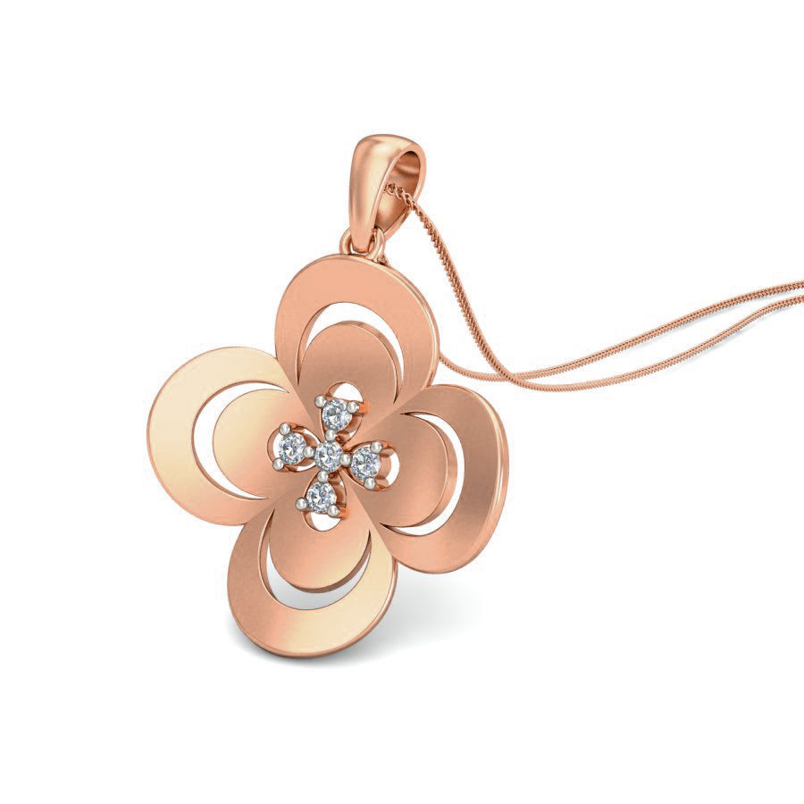 Women Flower ring earrings pendant 3dm stl render detail 3D print model_9