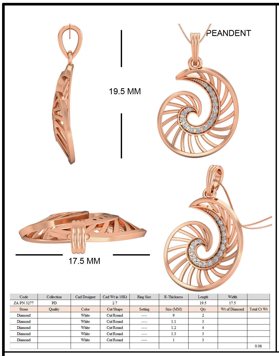 Women galaxy ring earrings pendant 3dm stl render detail 3D print model_10