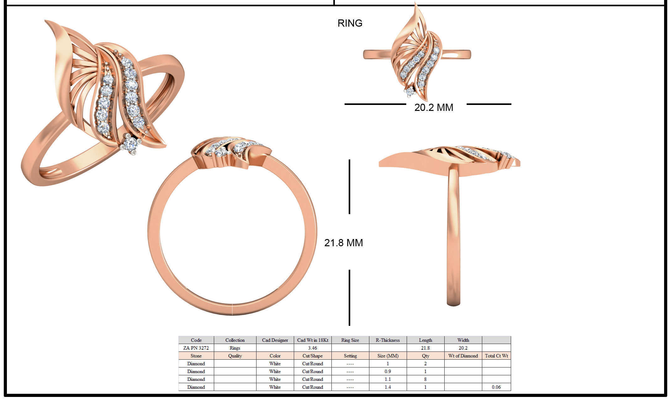 Women ring earrings pendant 3dm stl render detail 3D print model_15