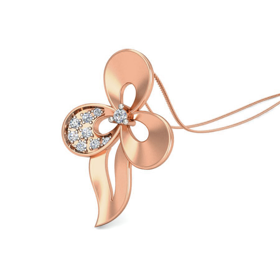 Women Flower ring earrings pendant 3dm stl render detail 3D print model_9