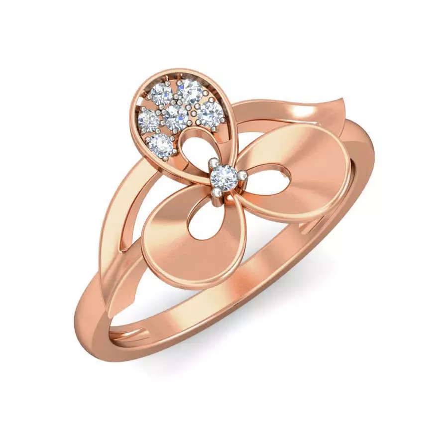 Women Flower ring earrings pendant 3dm stl render detail 3D print model_0