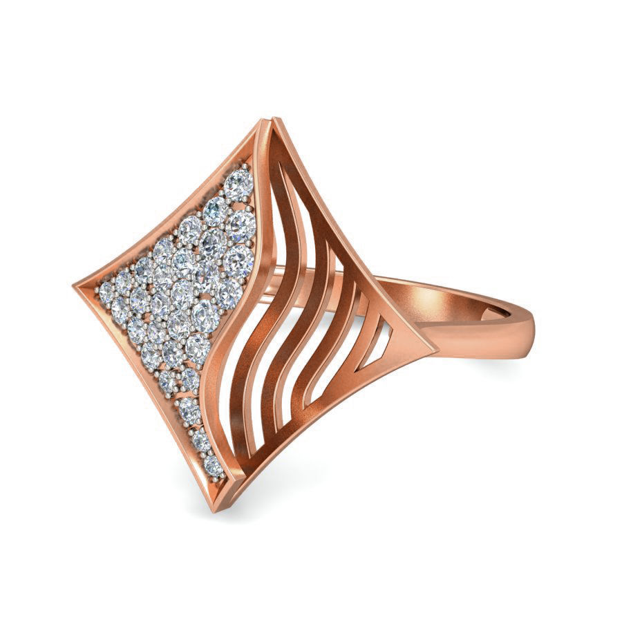 Women wave line ring earrings pendant 3dm stl render detail 3D print model_14