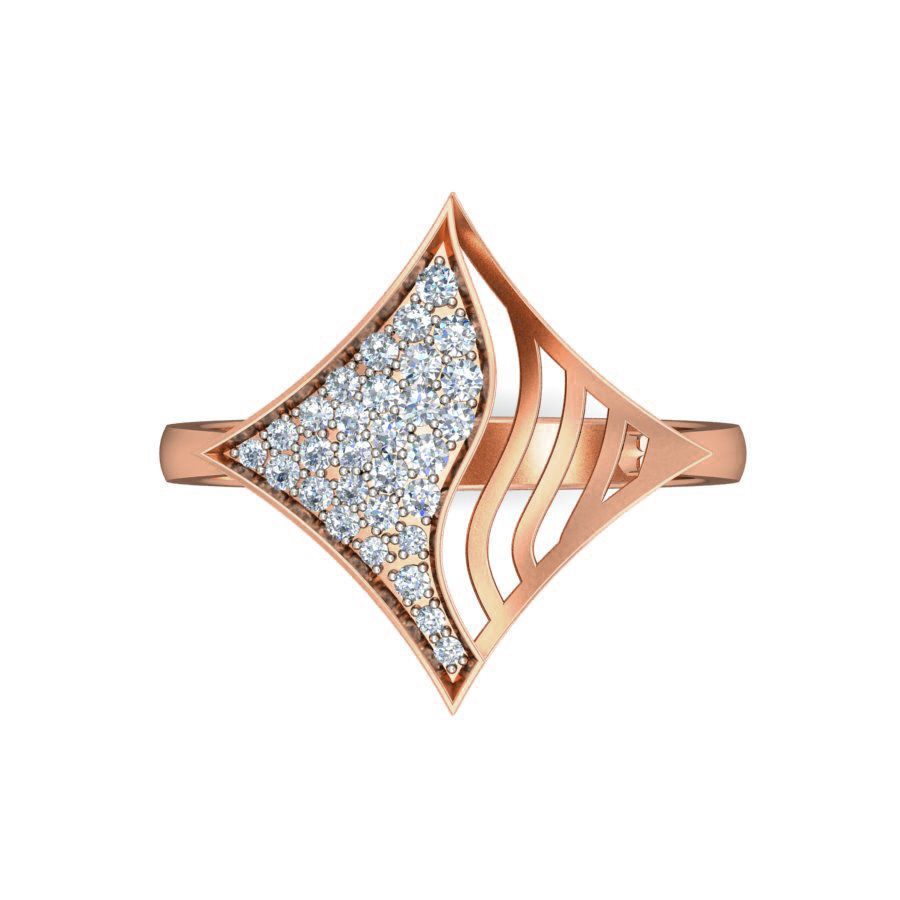 Women wave line ring earrings pendant 3dm stl render detail 3D print model_13