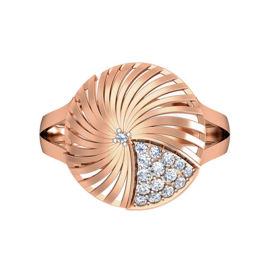 Women Wave line ring earrings pendant 3dm stl render detail 3D print model_13