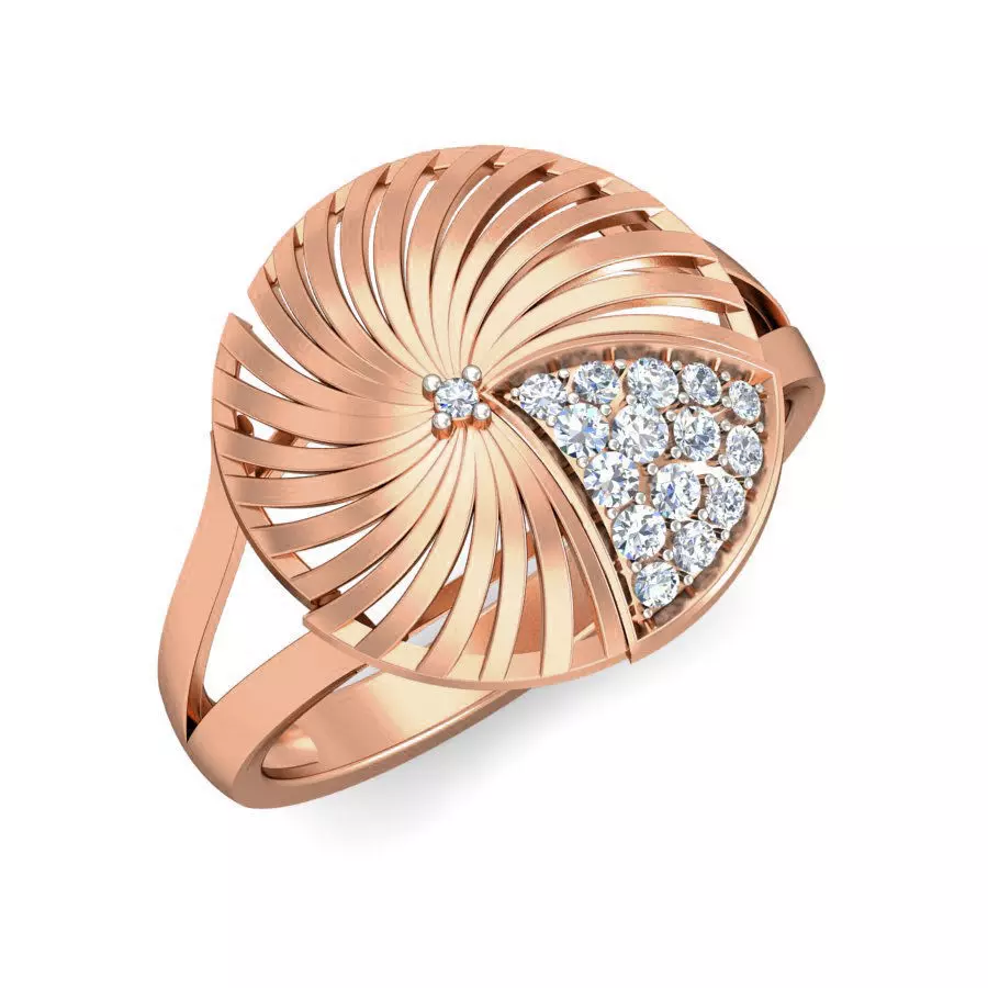 Women Wave line ring earrings pendant 3dm stl render detail 3D print model_0