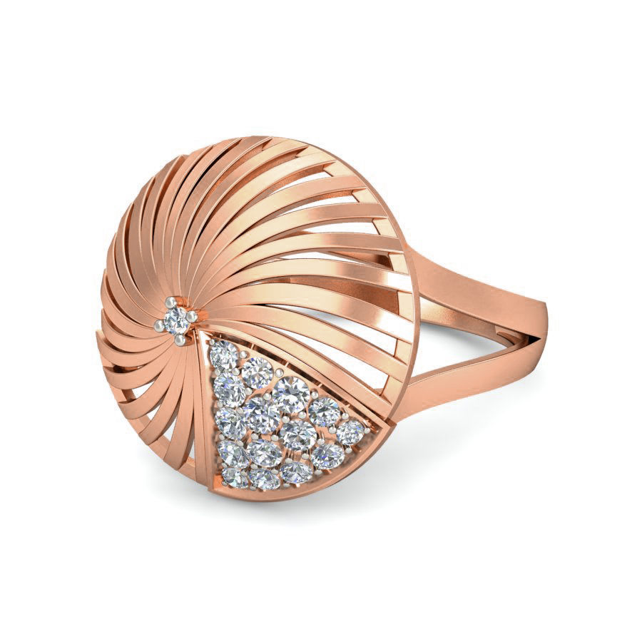 Women Wave line ring earrings pendant 3dm stl render detail 3D print model_14