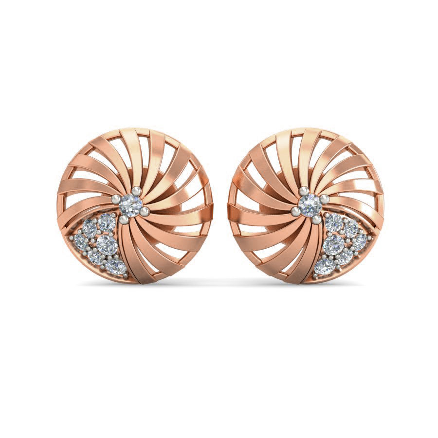 Women Wave line ring earrings pendant 3dm stl render detail 3D print model_1