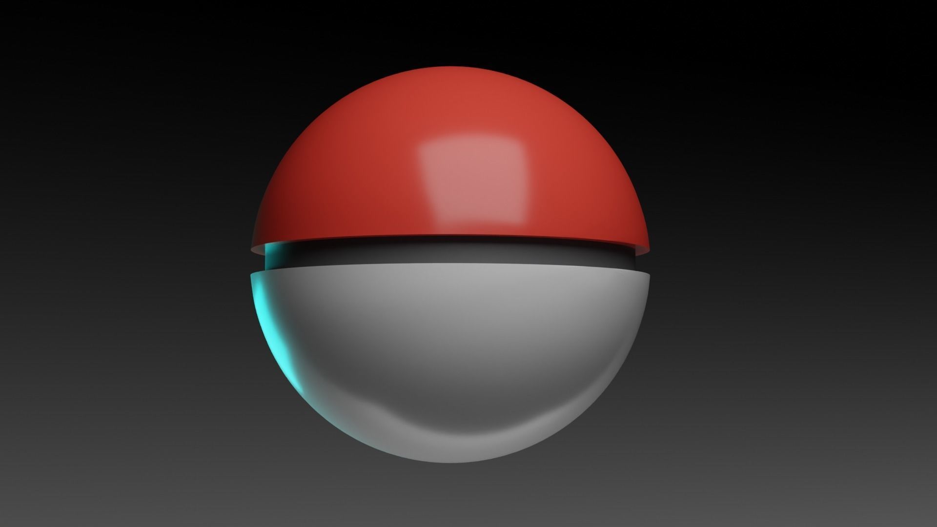 Pokeball pokemon ball Low-poly 3D model_3