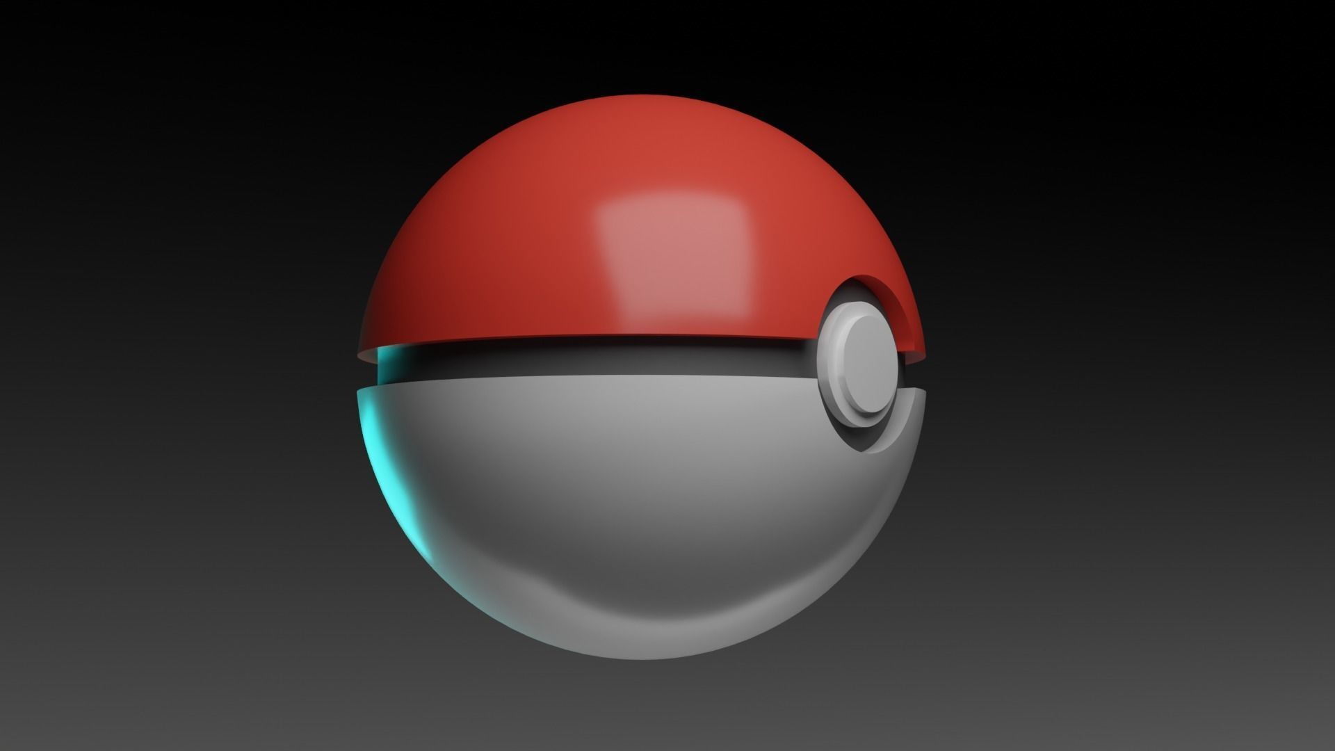Pokeball pokemon ball Low-poly 3D model_2