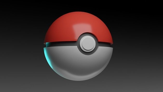 Pokeball pokemon ball Low-poly 3D model