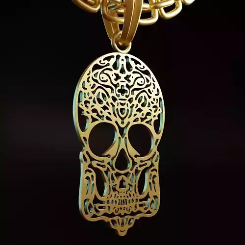 Skull Stylized Pendant Amulet Necklace Design 3D print model