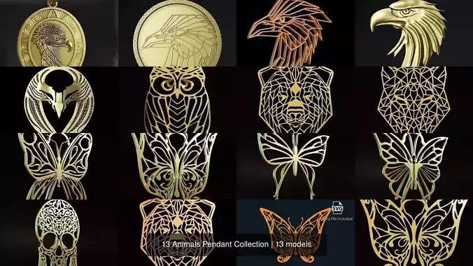 13 Animals Pendant Collection 