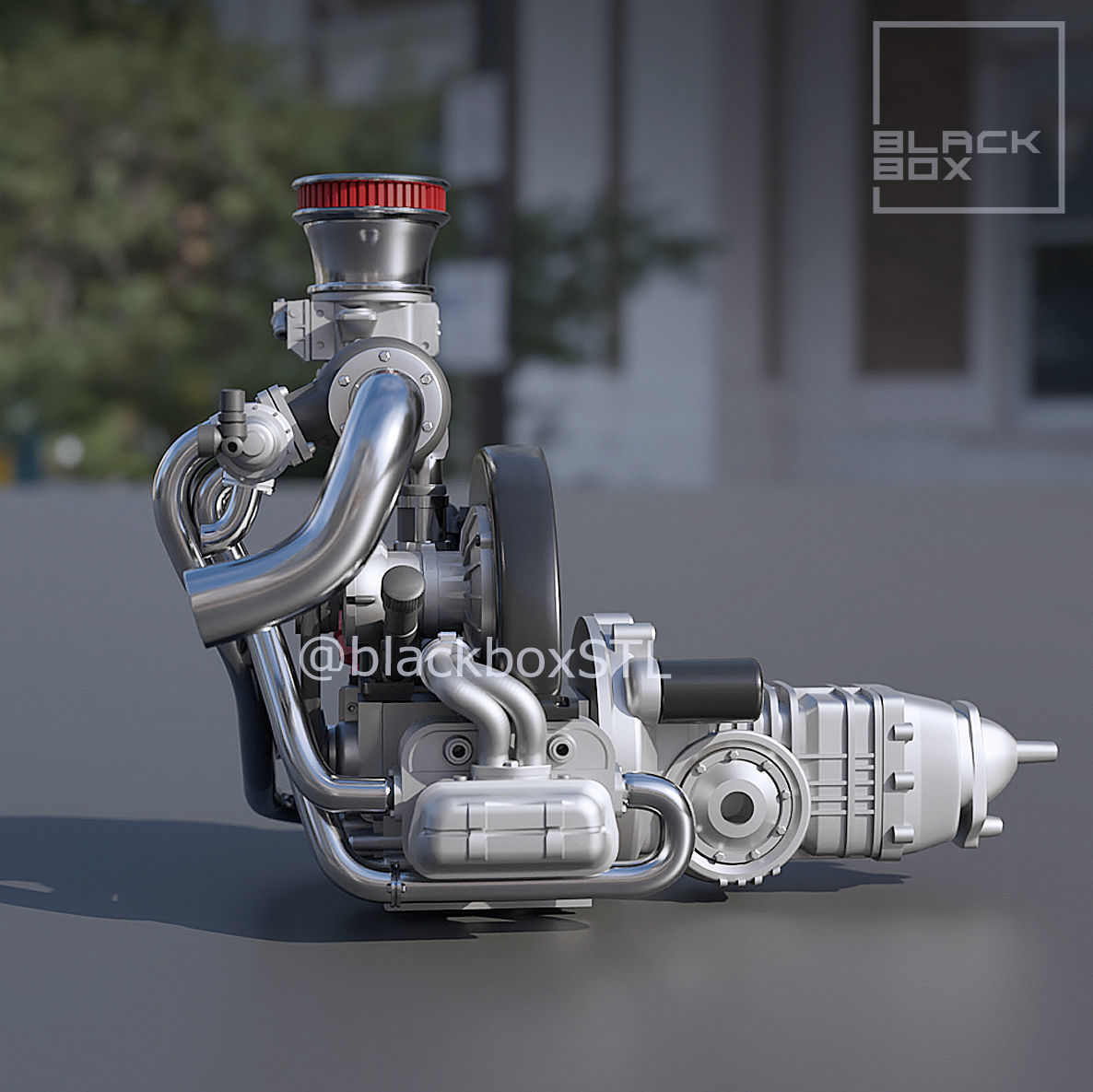 PRO Turbo UPGRADE SET for our  Flat FOUR Base engine 1-24th 3D print model_8