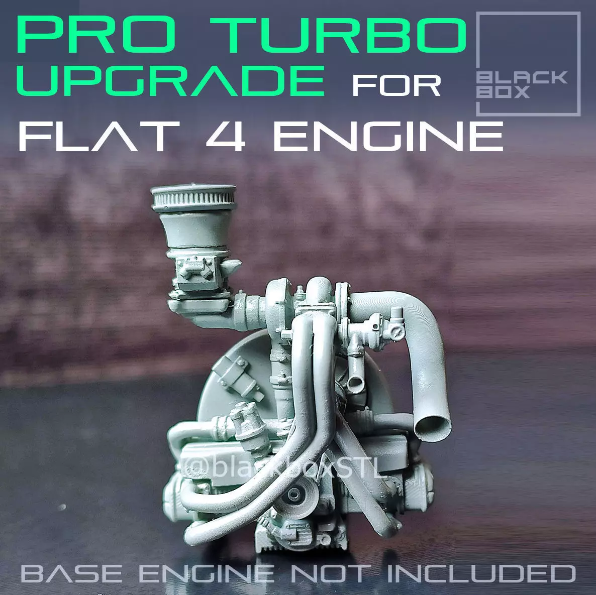 PRO Turbo UPGRADE SET for our  Flat FOUR Base engine 1-24th 3D print model_0