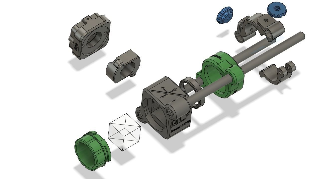 Side scope cam mount 3D print model_4