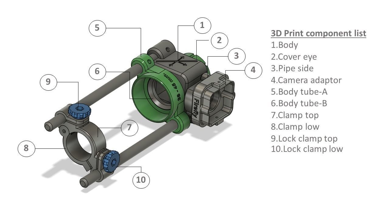 Side scope cam mount 3D print model_6