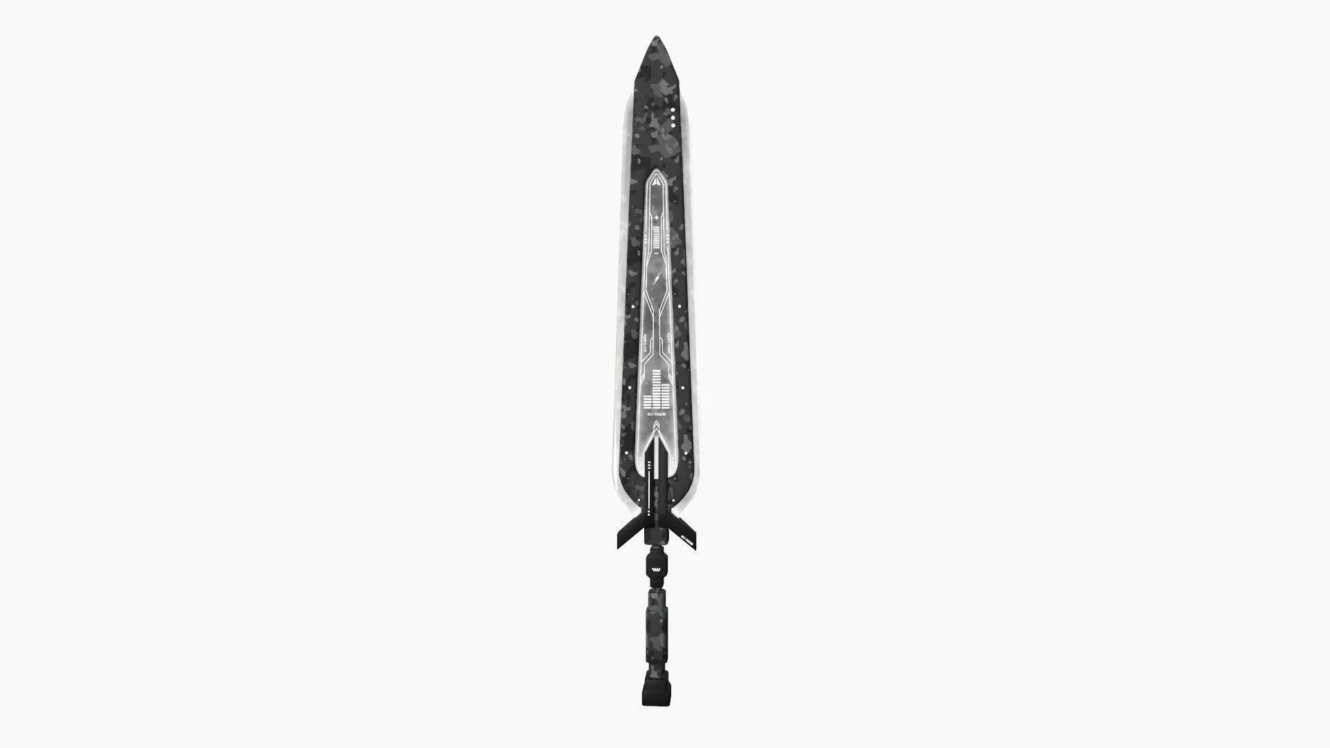 SciFi Sword B09 Black Camo - Sci Fi Weapon Design Low-poly 3D model_0