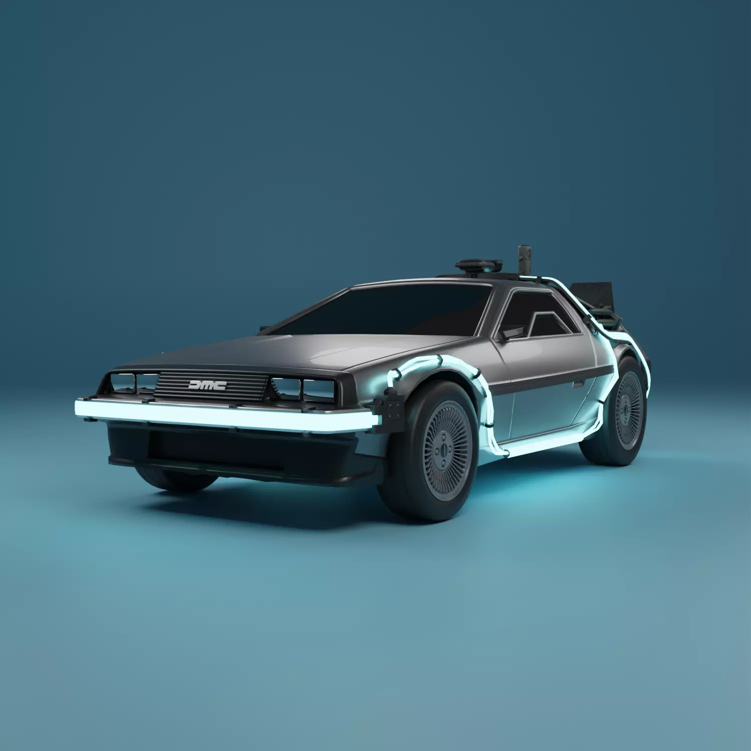 Delorean Time Machine Rigged 3D model