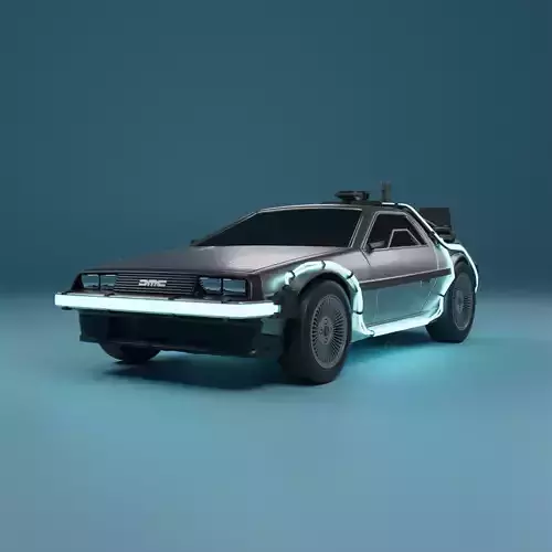 Delorean Time Machine Rigged 3D model