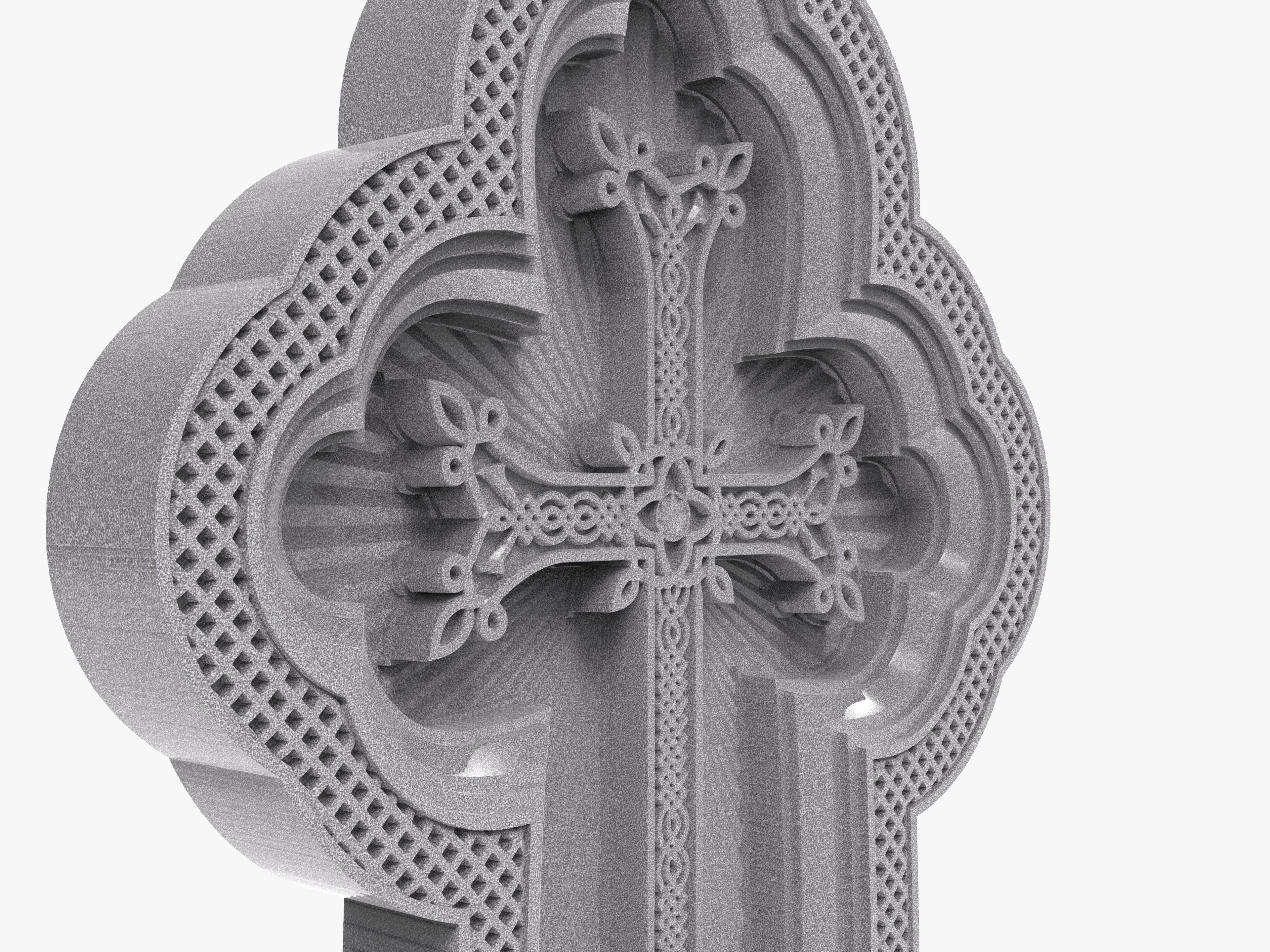 Armenian Cross  Haykakan Khachkar 3D print model_3