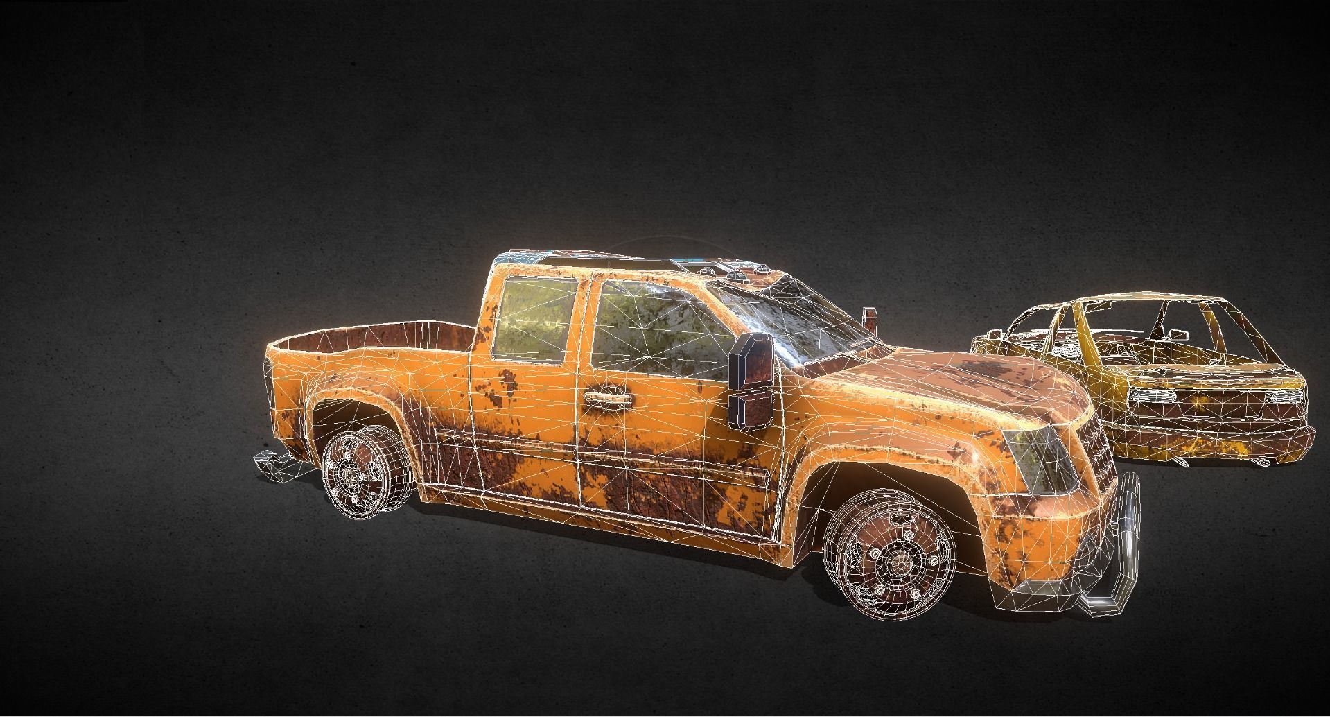 Abandoned Post-Apocalyptic Vehicle Pack Low-poly 3D model_2