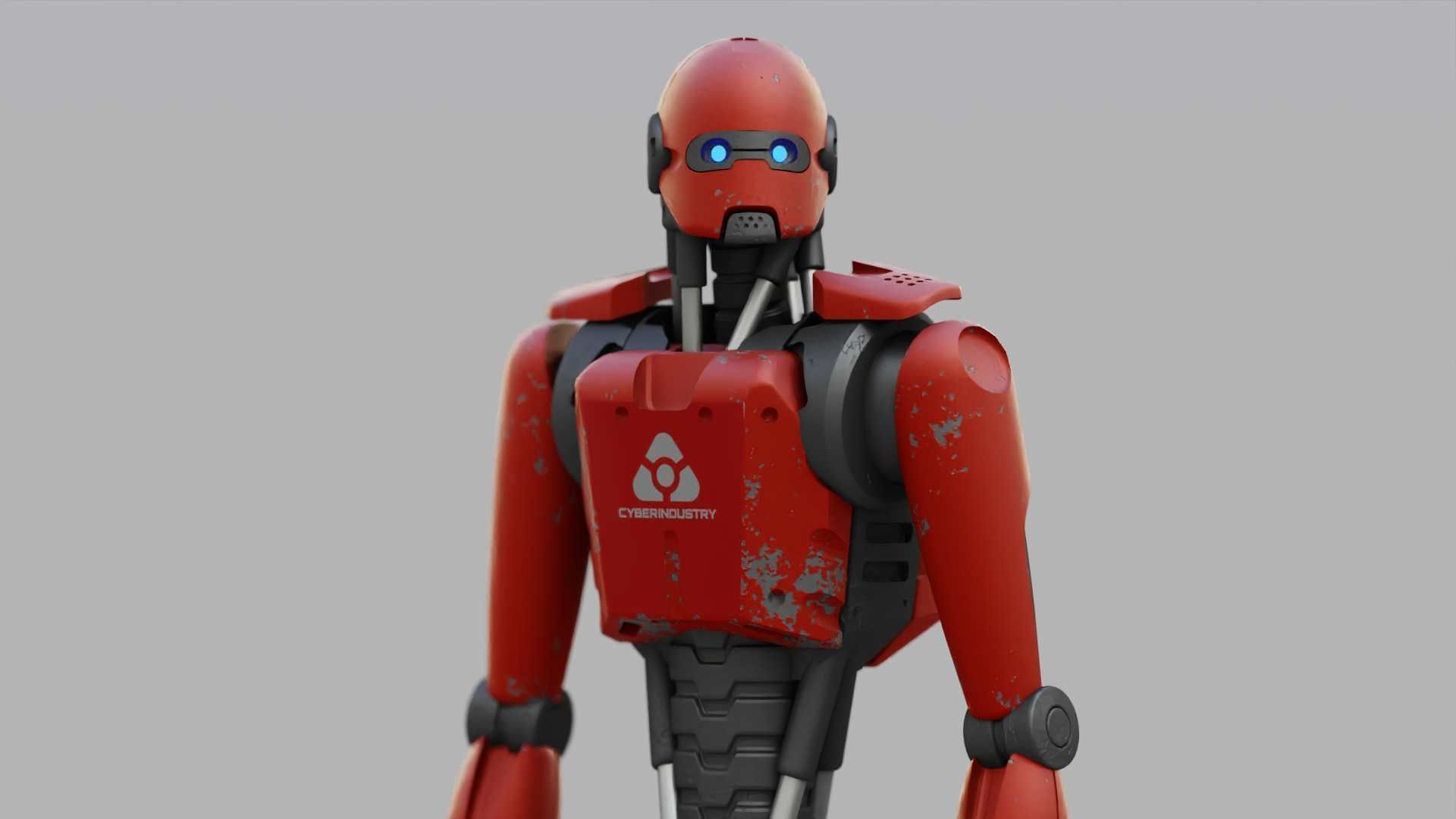 ANDROID MECHA RIGGED 3D model_2