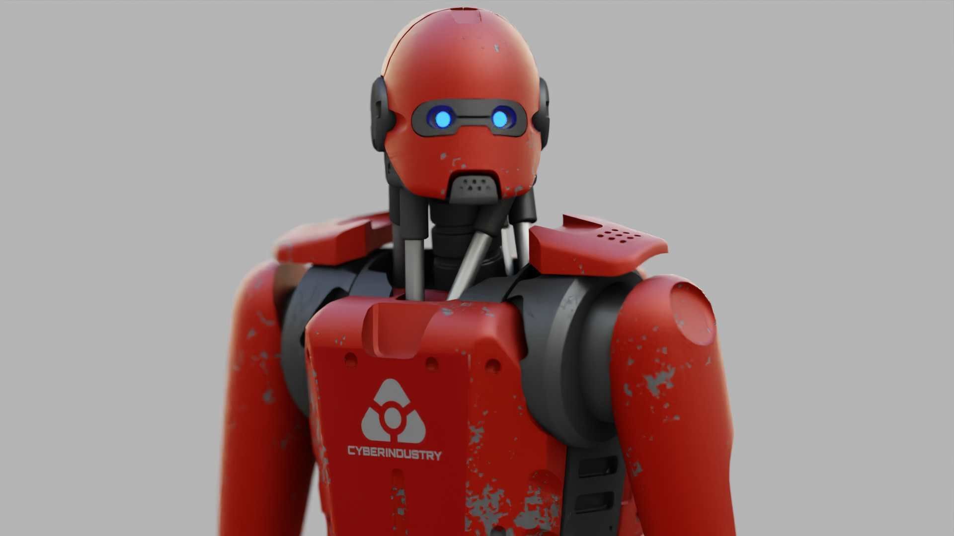 ANDROID MECHA RIGGED 3D model_29
