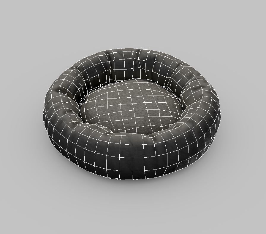 Pet bed Low-poly 3D model_5
