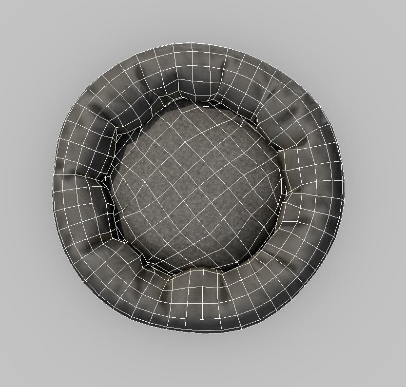 Pet bed Low-poly 3D model_7